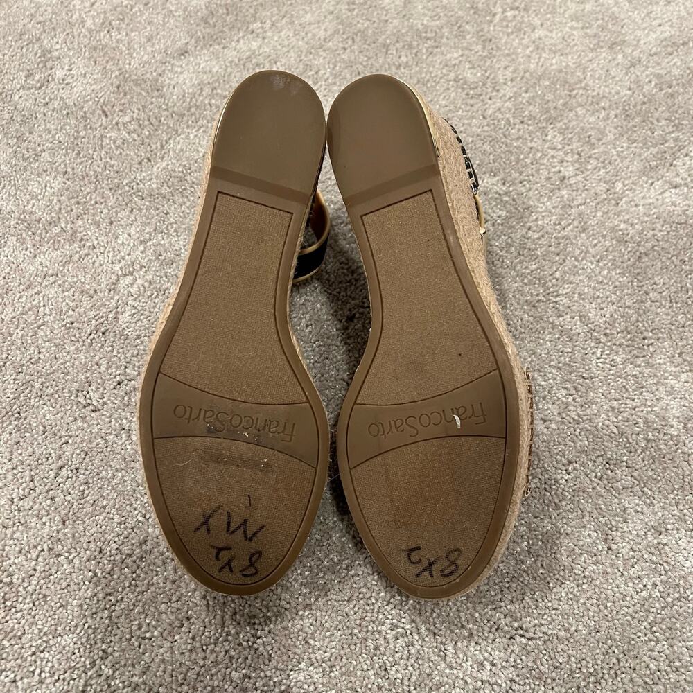 NWT Franco Sarto Women's Strappy Wedge Heel Black and Brown Size 8.5M - Picture 7 of 7